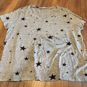 Gray & Black Star Short Sleeve Tee